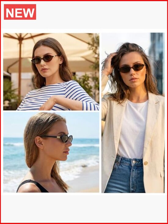 Retro Oval Sunglasses Womens Y2K Vintage 90s Chic Design Sun Glasses
